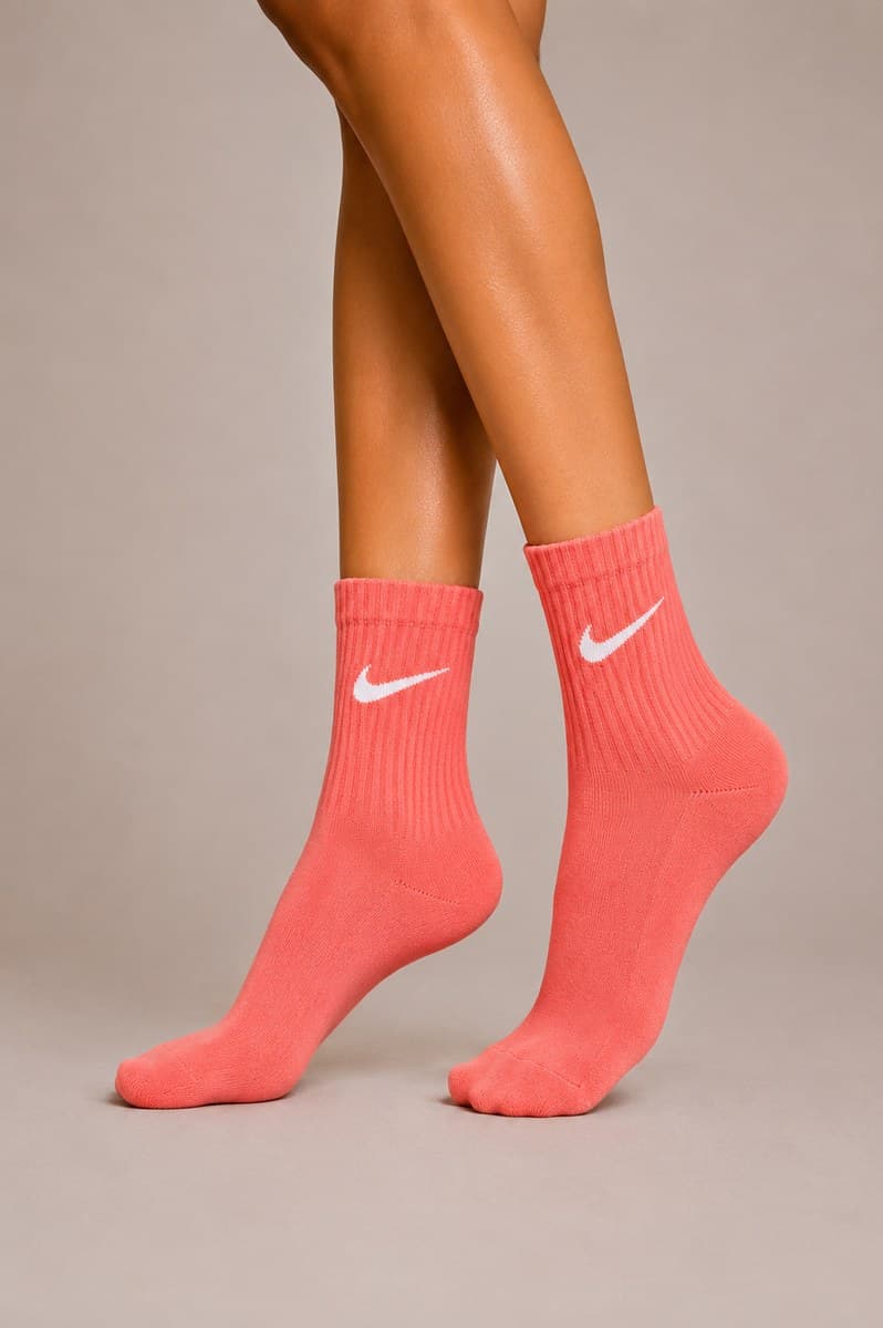 Medias Logo Tick Coral